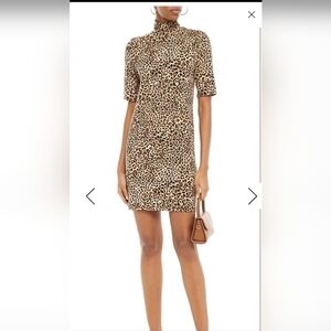 Kopa puff shoulder cheetah print mini dress